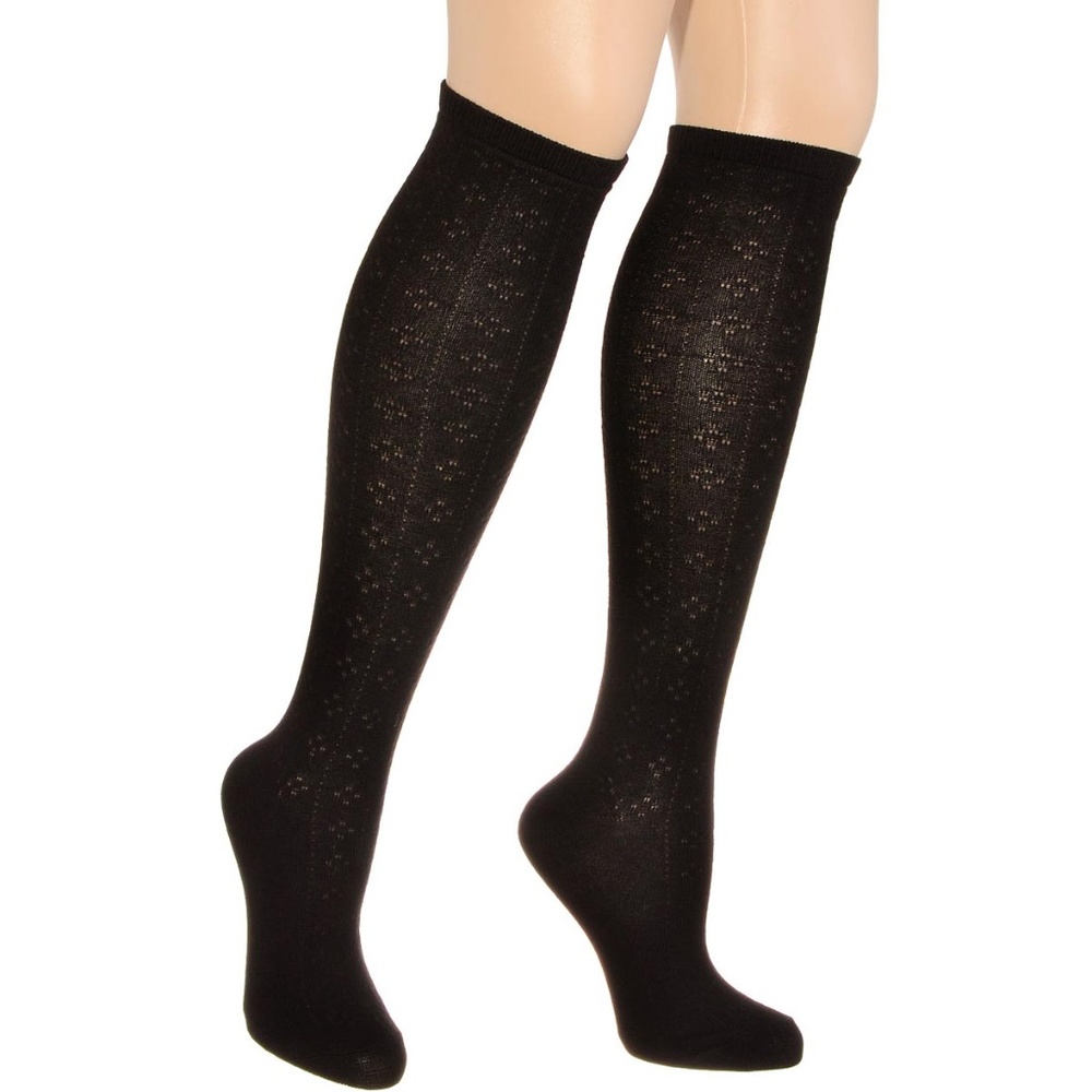 NEW Black Diamond Pointelle Knee High Socks